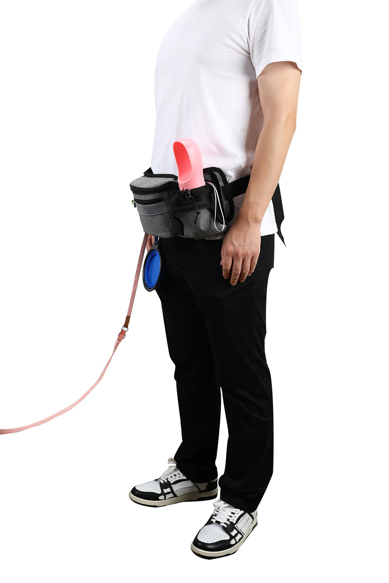 Pellapet Dog Training Treat Pouch with Waist Shoulder Strap Easily for Walking with Dogs Fanny Pack and Waste Bag Dispenser Grey - PawsPlanet Australia