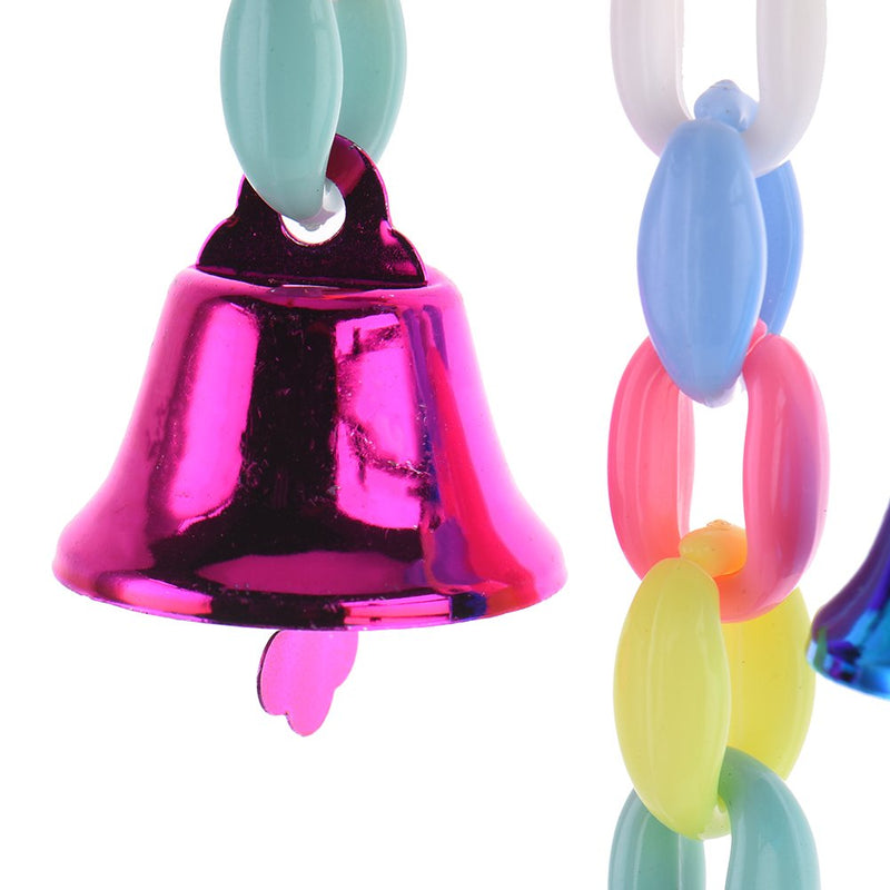 [Australia] - Birds Cage Accessory Parrot Macaw Chew Bell Toys Colorful Swing Hanging Toy B 