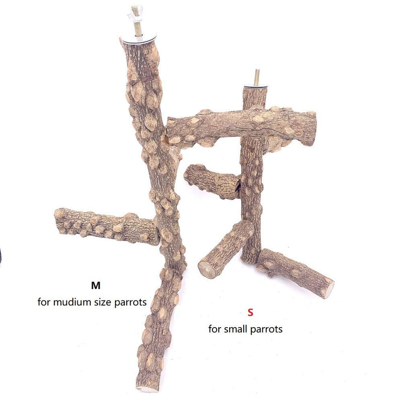 [Australia] - Borangs Bird Perch Natural Wood Stand Toy Branch for 3-4pcs Small Medium Parrots Cages Toy 