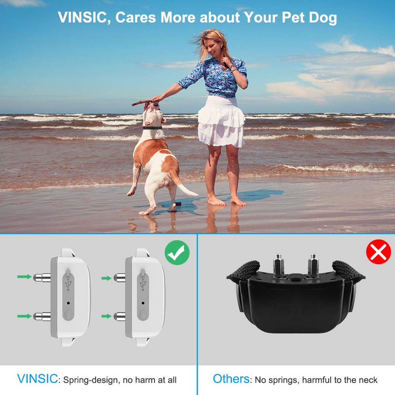 [Australia] - VINSIC Dog Shock Collars with Remote for 2 Dogs, Rainproof Dog Training Collars with 300yd Range Remote Control, for Small Big Dog bark Collar with LCD Display 