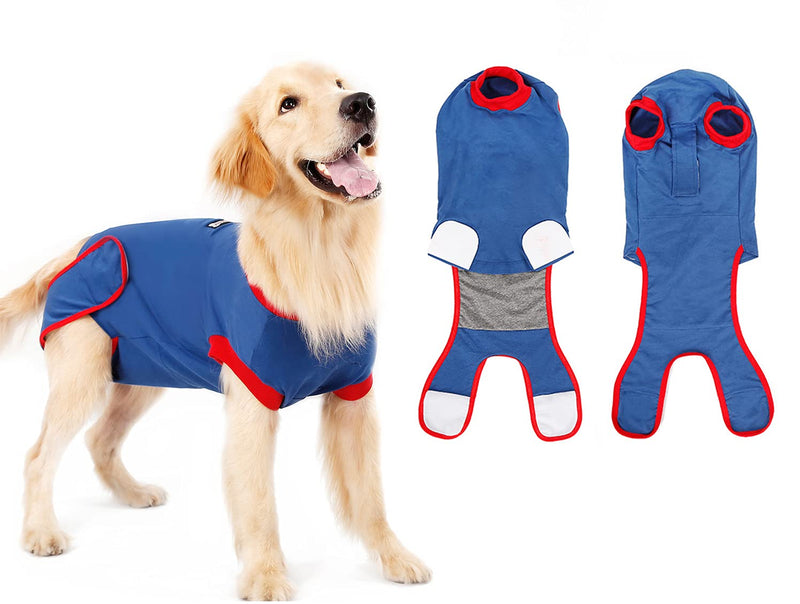Emwel XLarge Dog Recovery Suit Recovery Shirt Abdominal Wound Protector for XLarge Dogs Puppy Medical Surgical Clothes blue XL - PawsPlanet Australia