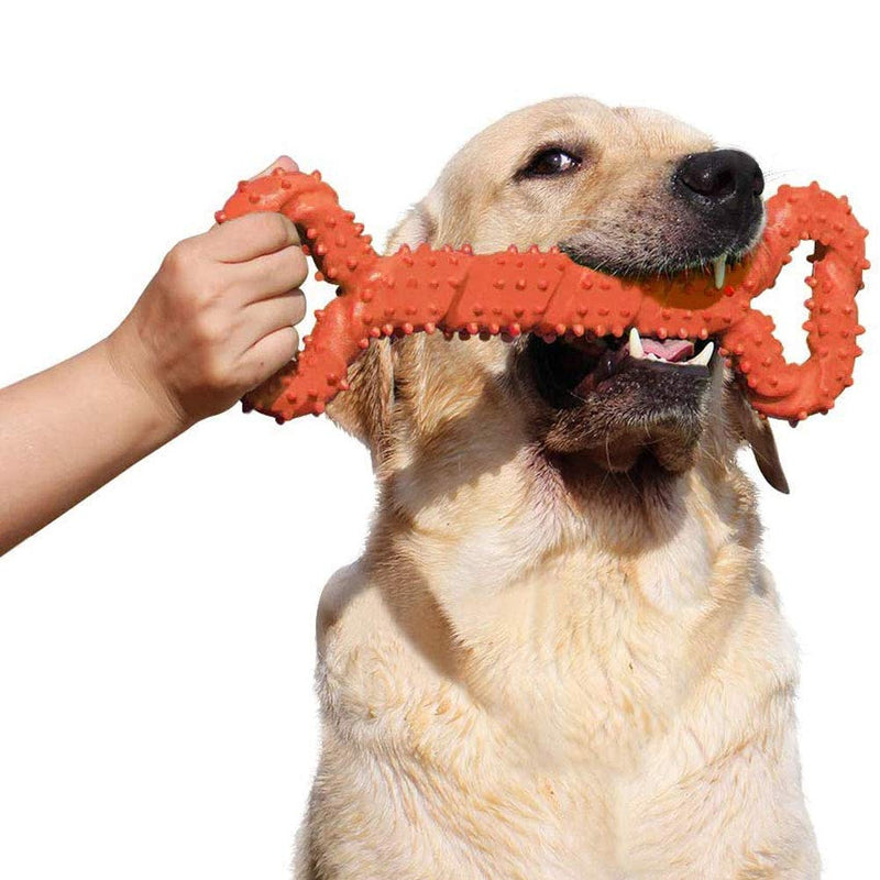 Dog Toys for Aggressive Chewers Large Breed Indestructible, Tough Dog Chew Toys, Safe Durable Dog Bones for Large Dogs, Puppy Toys for Teething, Interactive Dog Toys Large Breed Not Easily Torn Orange - PawsPlanet Australia