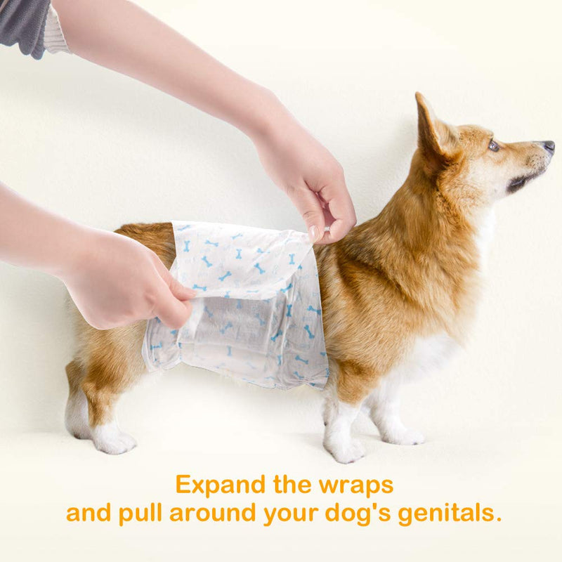 [Australia] - Dono Disposable Dog Diapers Male Dog Wraps Super Absorbent Soft Pet Diapers, Including Four Sizes, Extra Small, Small, Medium, Large, Diapers Wetness Indicator XS 56 Count 