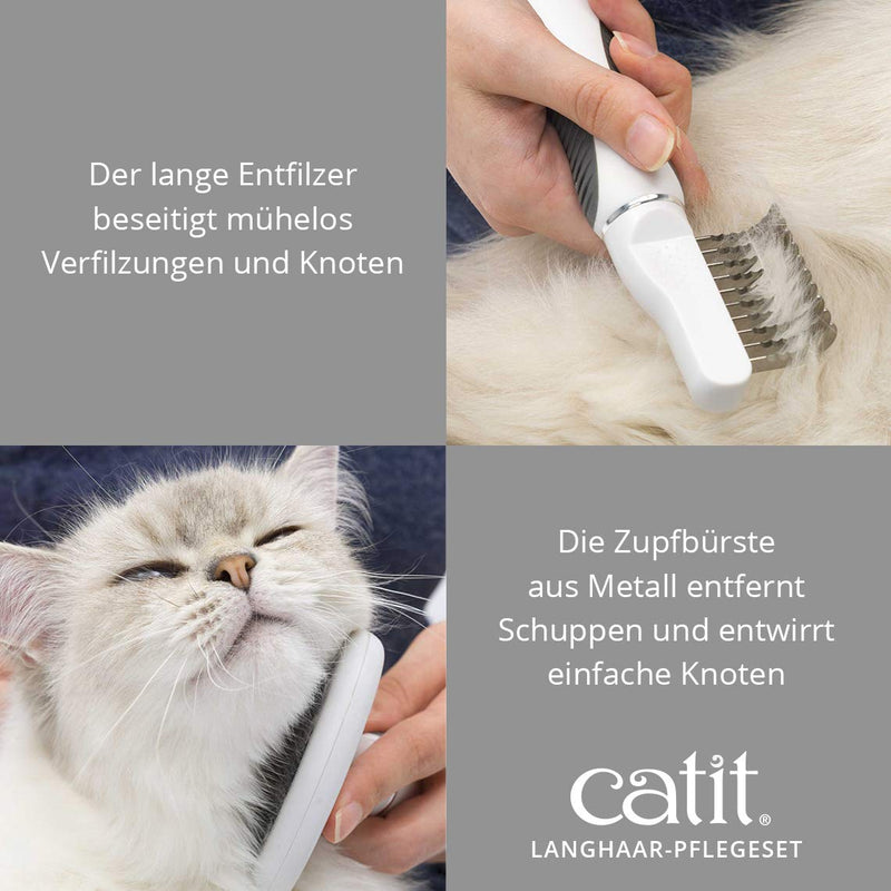Catit brush set for long-haired cats, brushes for long-haired cats - PawsPlanet Australia