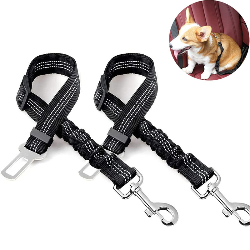 Ansxiy Dog Seatbelt, 2pcs 360 Degree Car Seat Belts, Adjustable Pet Seat Belt for Vehicle, Dogs Seatbelt Extenders for Travel Daily, Pets Reflective Tape for Puppy Cats - PawsPlanet Australia