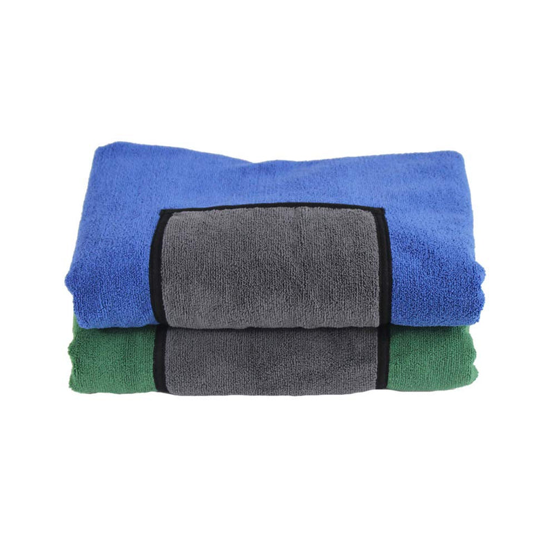 [Australia] - Delifur Dog Bathrobe Microfiber Absorbing Water Bath Towel Dog Drying Towel Robe with Pocket for Large Dogs Blue 