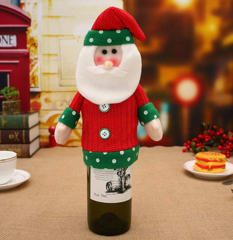 Christmas Holiday Wine Bottle Cover Set Wine Bottle Bag for Christmas Decorations Pack of 3 F - PawsPlanet Australia