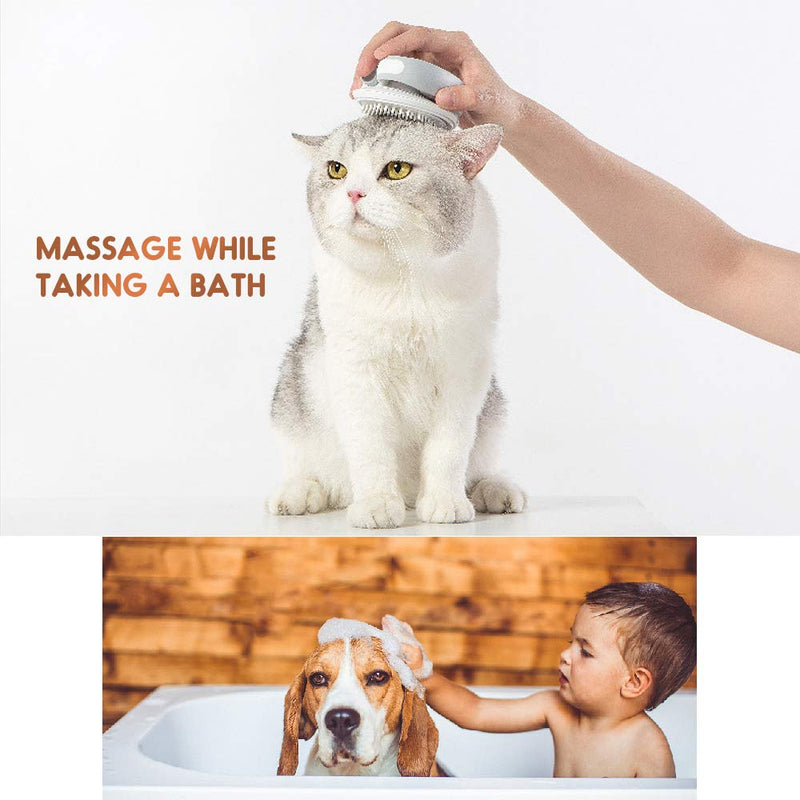 [Australia] - LECONG DELE Cat Grooming Brush Pet Bath Massage Brush Tool for Dogs and Cats with Short or Long Hair - Multi-Angle Adjustable Folding Grip for Shampooing & Deshedding 