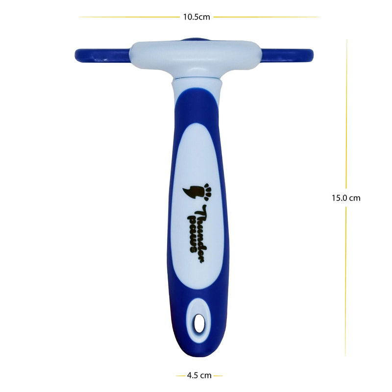 Thunderpaws Best Professional De-Shedding Tool and Pet Grooming Brush, D-Shedz for Breeds of Dogs, Cats with Short or Long Hair, Small, Medium and Large Blue - PawsPlanet Australia
