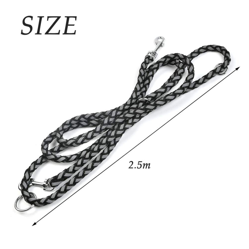 N\A 2.5m Multi-Functional Double Durable Dog Rope Reflective Traction Rope Nylon Braided Dog Lead for Various Types of Dogs - PawsPlanet Australia