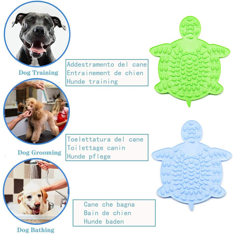 Simmpu 2 lick pads for bathing and washing clothes for cats and dogs, with slow sucking function-for relaxation and entertainment, bathing, bathing and nursing for pets (blue and green) - PawsPlanet Australia