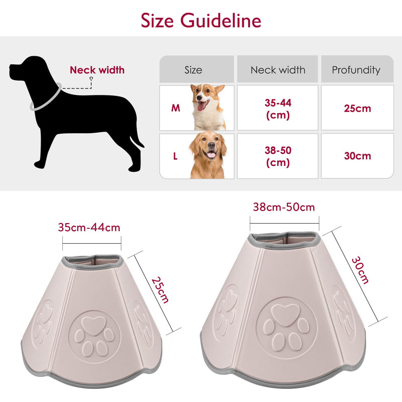 Neck Brace for Dogs & Cats, Adjustable Leak Protection Dog Collar, Comfortable & Soft, Cone-Shaped Design for Wound Protection, Eva Sponge, Ideal for Healing Process, M - PawsPlanet Australia