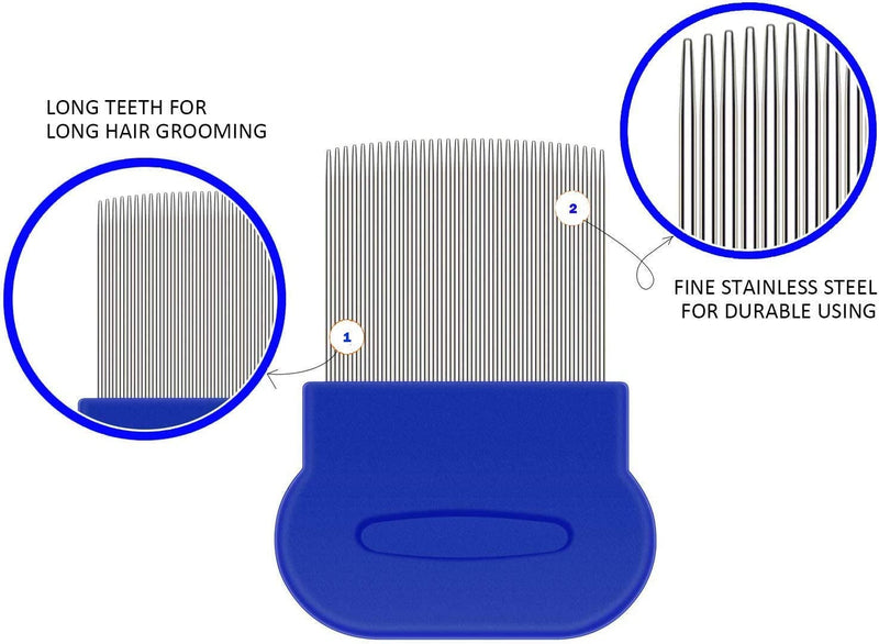 4 PCS Flea and Lice Combs, Stainless Steel Double Sided Dog Combs, Combs for Removing Tear Stains and Knots, Detangling Tool for Small, Medium and Large Pets - PawsPlanet Australia
