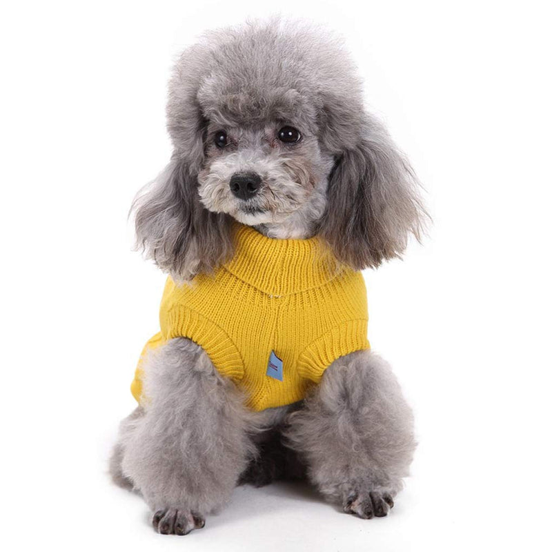 Small Dog Sweater, Warm Pet Sweater, Cute Knitted Classic Dog Sweaters for Small Dogs Girls Boys, Cat Sweater Dog Sweatshirt Clothes Coat Apparel for Small Dog Puppy Kitten Cat (X-Small, Yellow) X-Small - PawsPlanet Australia