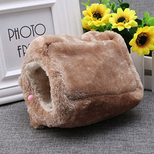 PIXNOR Rats Hamster Winter Warm Fleece Hanging Cage Hammock Cute Bear House with Bed Mat for Small Furry Animals - PawsPlanet Australia