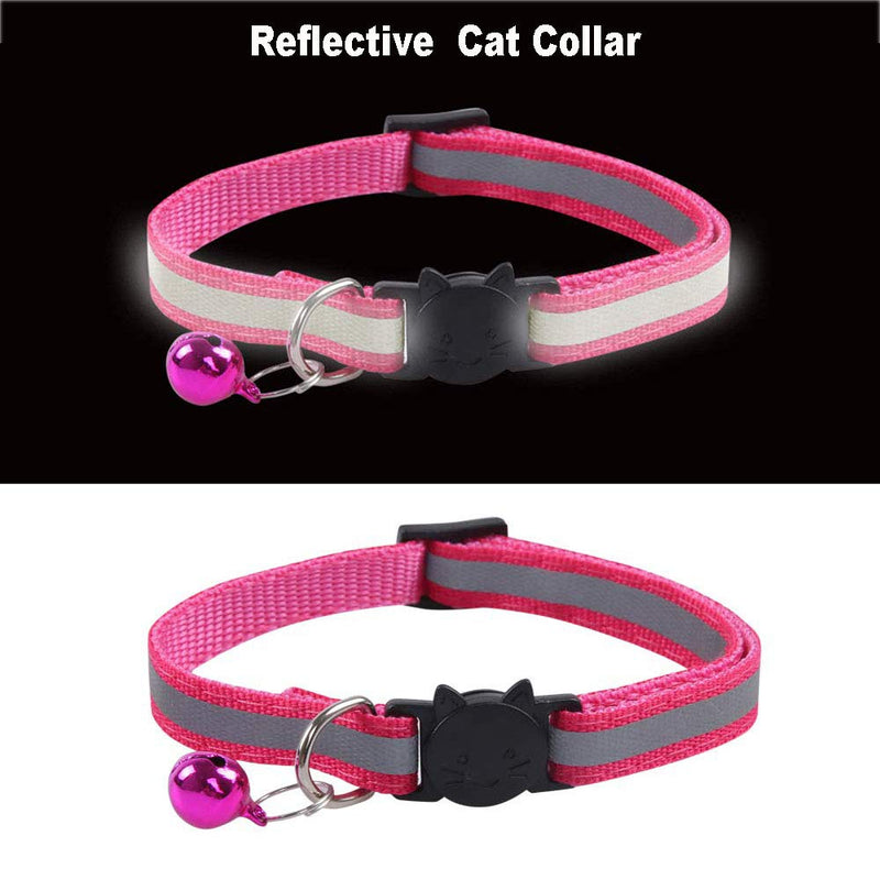 GingerUPer Cat Collar Cat Breakaway Collars Set 12 PCS with Bell Reflective Strap & Safety Buckle, Adjustable 8-12" (12 Color) - PawsPlanet Australia