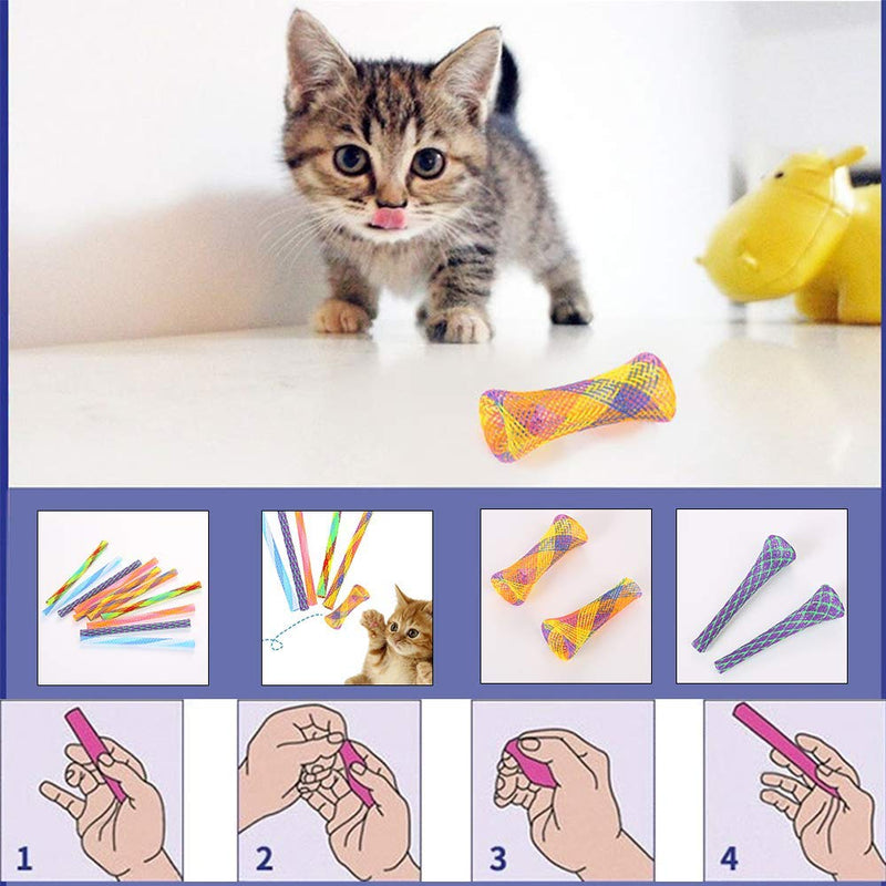 20Pcs Cat Spring Shape Toys Folding Colorful Bouncing Toy Pet Interactive Toys Folding Colorful Bouncing Toy for Cat Kitten Pets Novelty Gift - PawsPlanet Australia