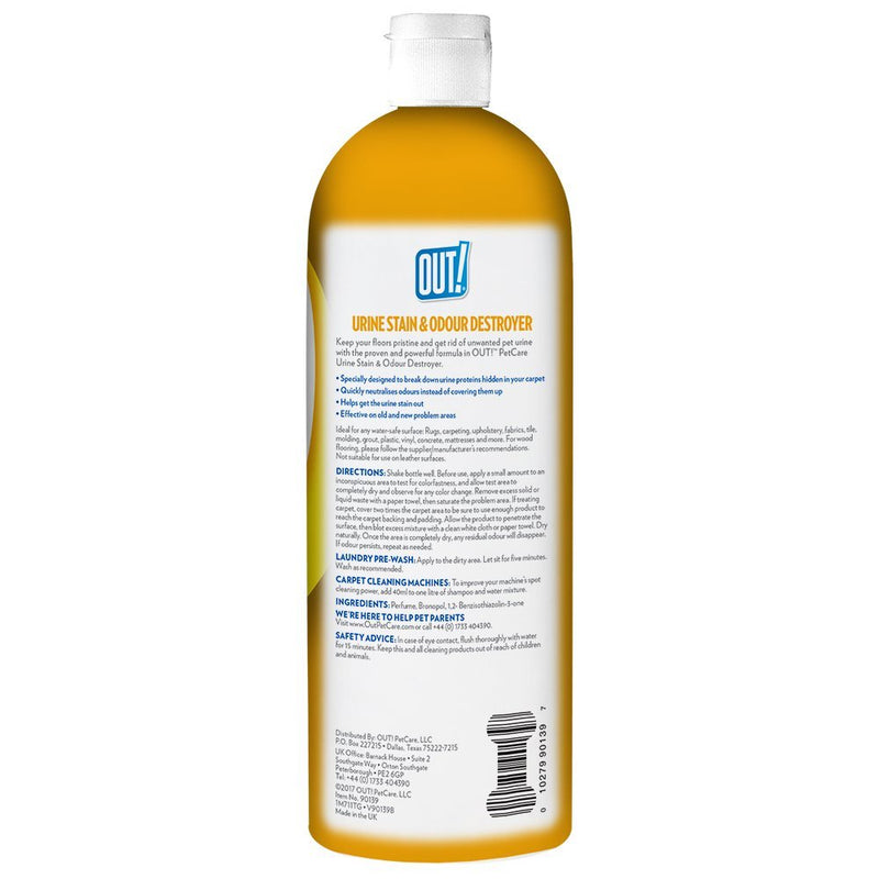 OUT! Urine Stain & Odour Destroyer for Pets - 1 Litre - PawsPlanet Australia