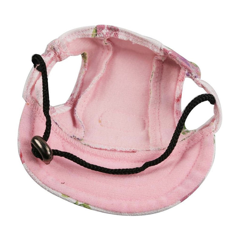 [Australia] - BBEART Dog Hat,Dog Sunscreen Hat Baseball Cap Outdoor Sports Hat with Ear Holes Chin Strap Adjustable Hat for Small and Medium Dog Large Dogs S Flower 