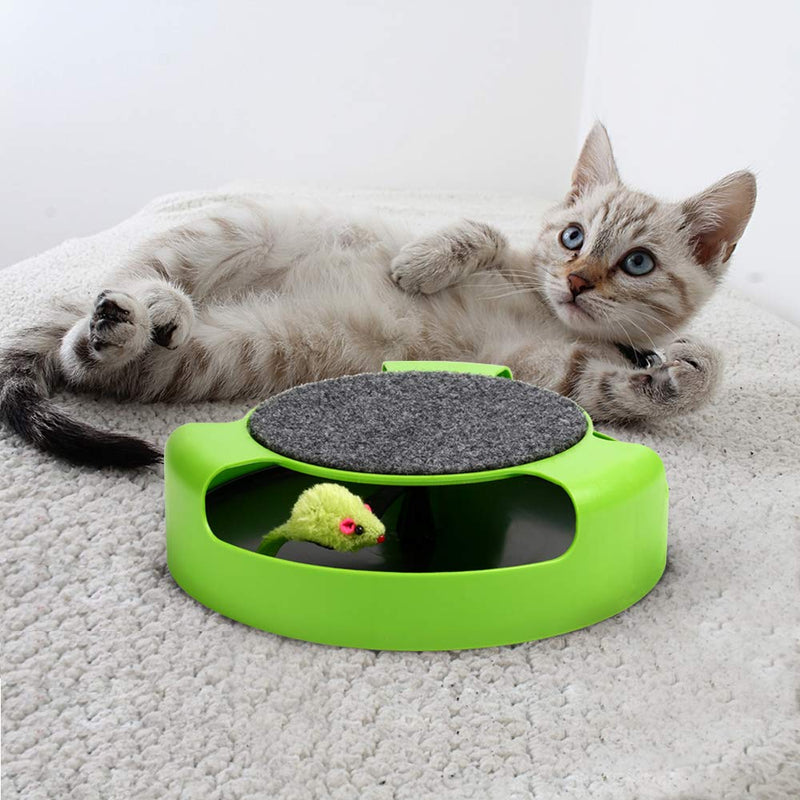 homewinner Upgraded Catch The Mouse Toy, Interactive Cat Toy with Replaceable Rotating Mice and Scratch Pad Cat Catch The Rotating Mouse Plush Moving Toy for Cat Kitten Play Fun Exercise HW-P-C006N - PawsPlanet Australia