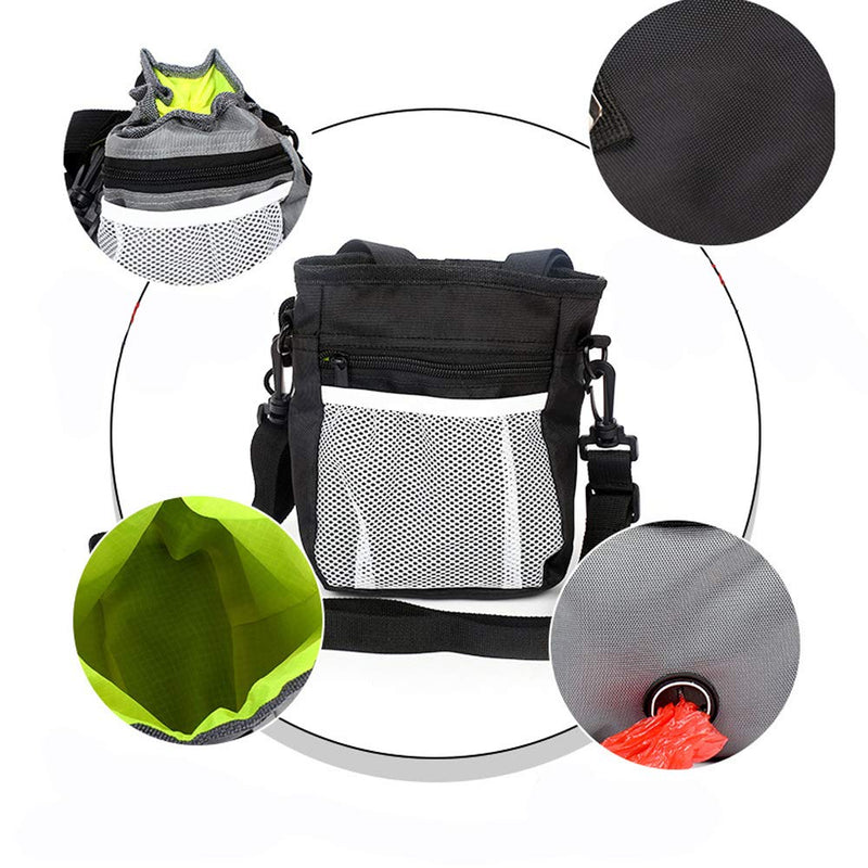 [Australia] - ITODA Dog Treat Pouch Training Waist Bag, Waist Pet Animal Walking Snack Container with Removable Hands-Free Shoulder Strap and Metal Belt Clip Black 