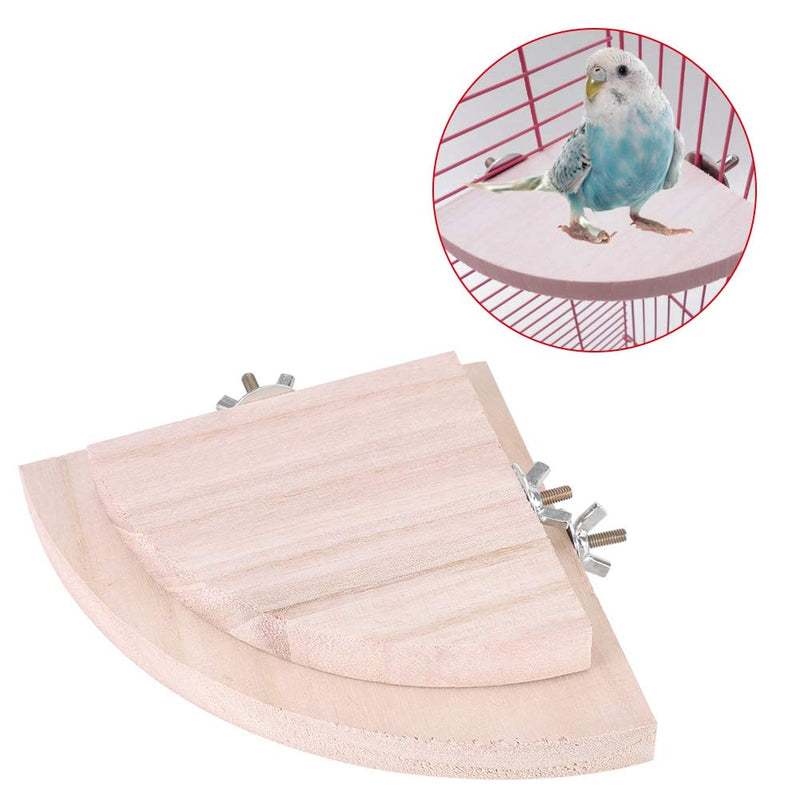 ViaGasaFamido Bird Perches, 2Pcs Wooden Fan Shape Bird Cage Decorative Parrot Perches Rest Stand Jumping Platform Toy for Parrot Hamster Chinchillas - PawsPlanet Australia