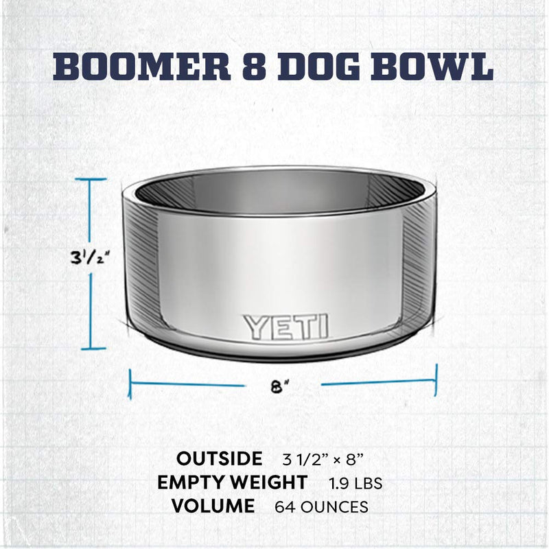 [Australia] - YETI Boomer 8 Stainless Steel, Non-Slip Dog Bowl, Holds 64 Ounces 