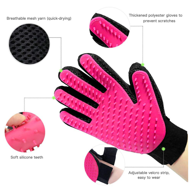 Pet Grooming Gloves, Dog Hair Remover Mitt, Cat Gentle Deshedding Brush Gloves, Pet Hair Removal Massaging Brush for Long & Short Fur of Horses, Bunnies-Furniture Pet Hair Remover Mitt(1 Pair) - PawsPlanet Australia