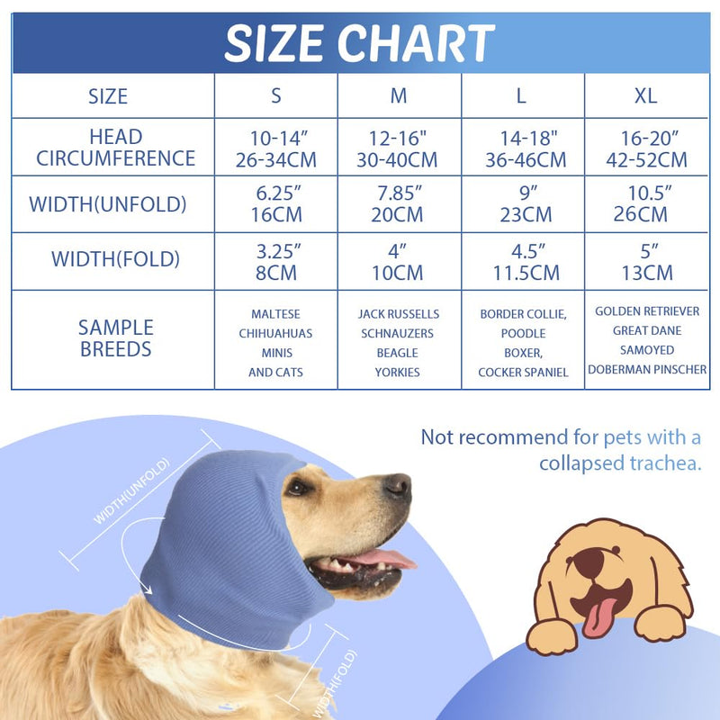 COMFPET Earmuffs Without Flap for Dogs, Dog Pacifier for Ear Hematoma, Earmuffs for Pets, Ear Protection for Cats and Dogs, Ear Care, XL(Blue) Blue - PawsPlanet Australia