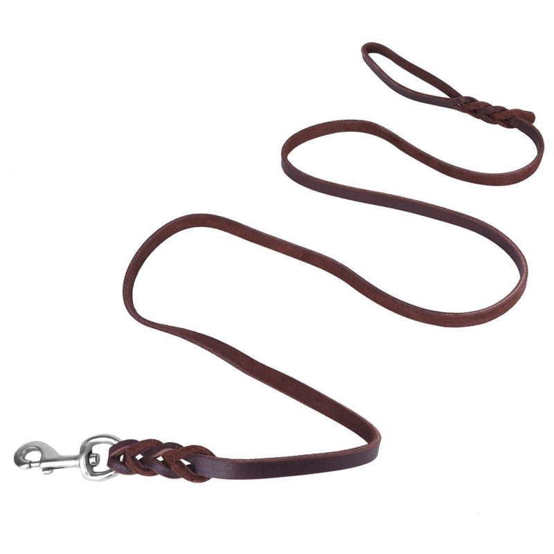 Hztyyier Dog Lead Ring Traditional Style Leather Dog Leash Safety Rope for Dogs Walking Running Training Puppies(2.1m) 2.1m - PawsPlanet Australia