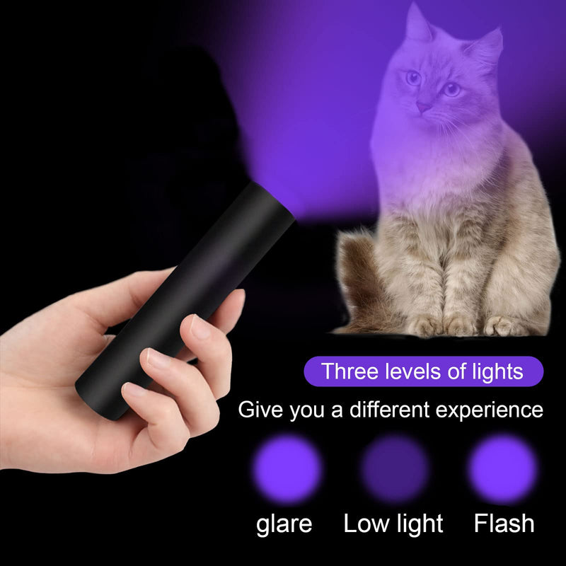 HUHKOUAE 365nm UV Flashlight Black Light,Portable Handheld USB Rechargeable Cat Ringworm Detector lamp,for Dog Cat Care and Resin Curing,Anti-counterfeiting Identification and Analyzing Skin - PawsPlanet Australia