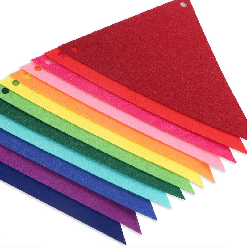 RUBFAC 60pcs Rainbow Felt Fabric Pennant Banners Multicolor Party Garland for Birthday Party, Classroom Decoration (5 Pack) - PawsPlanet Australia