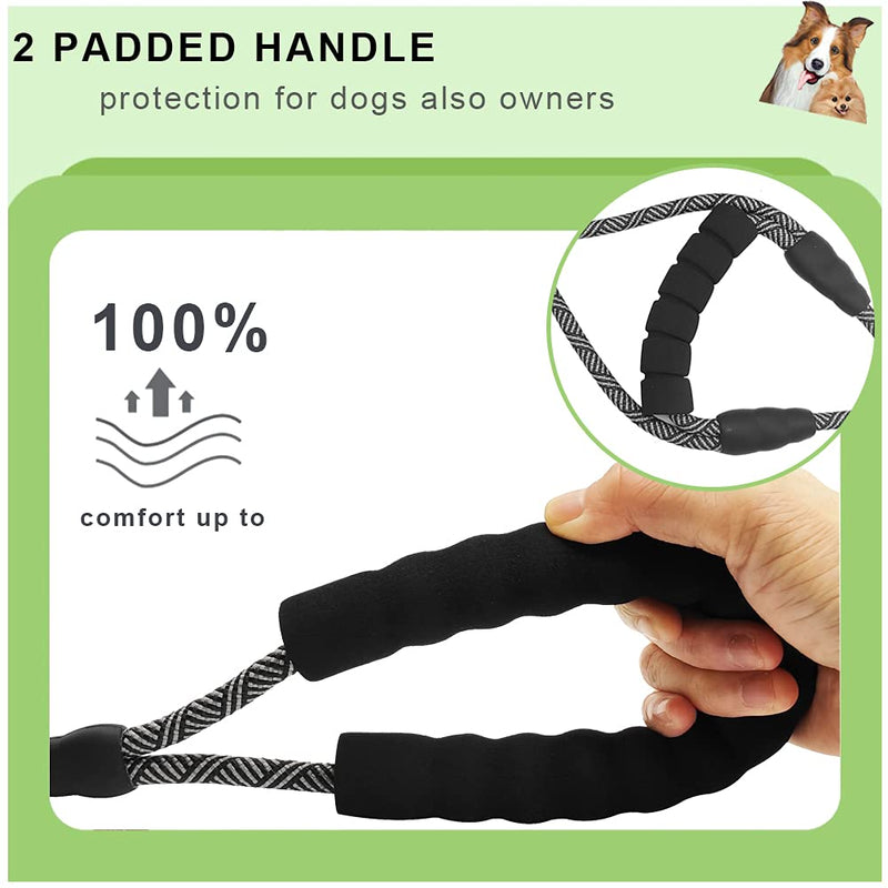 BTINESFUL 10FT Double Handle Traffic Dog Leash- Two Handle Dog Leash for Small Medium Large Dogs Control Safety Walking and Training black - PawsPlanet Australia