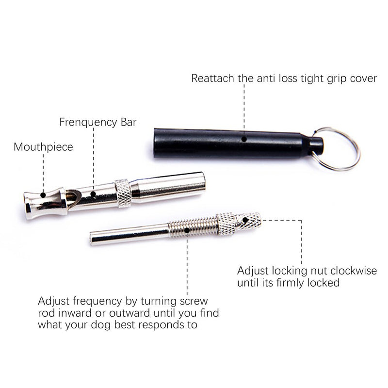 [Australia] - Dog Whistle, PowPetie Dog Whistle for Training Dog and Barking Control Ultrasonic Sound Repellent Repeller - Pet Stainless Steel Calling Whistle With Free Lanyard Strap 