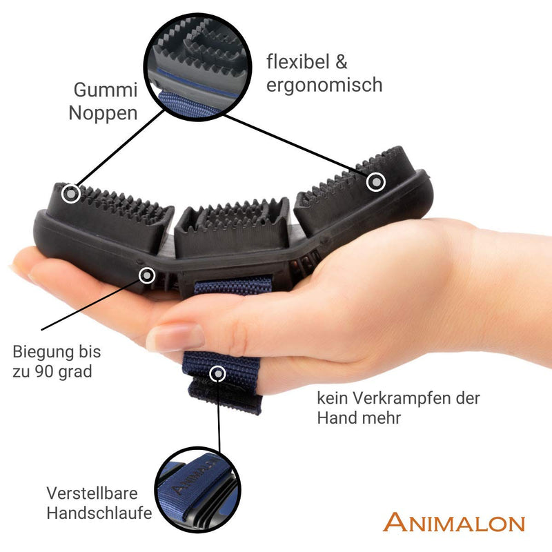 Animalon short hair curry comb LARGE for dogs| Shedding helper for dogs | Innovative dog brush for gentle grooming (small curry comb, blue) small curry comb - PawsPlanet Australia