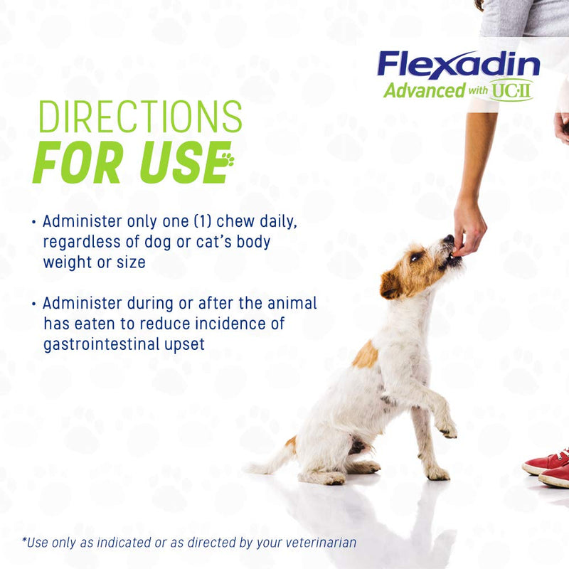 Vetoquinol Flexadin Advanced with UC-II for Dogs & Cats for Joint & Hip Support and Joint Mobility 30 Chews - PawsPlanet Australia