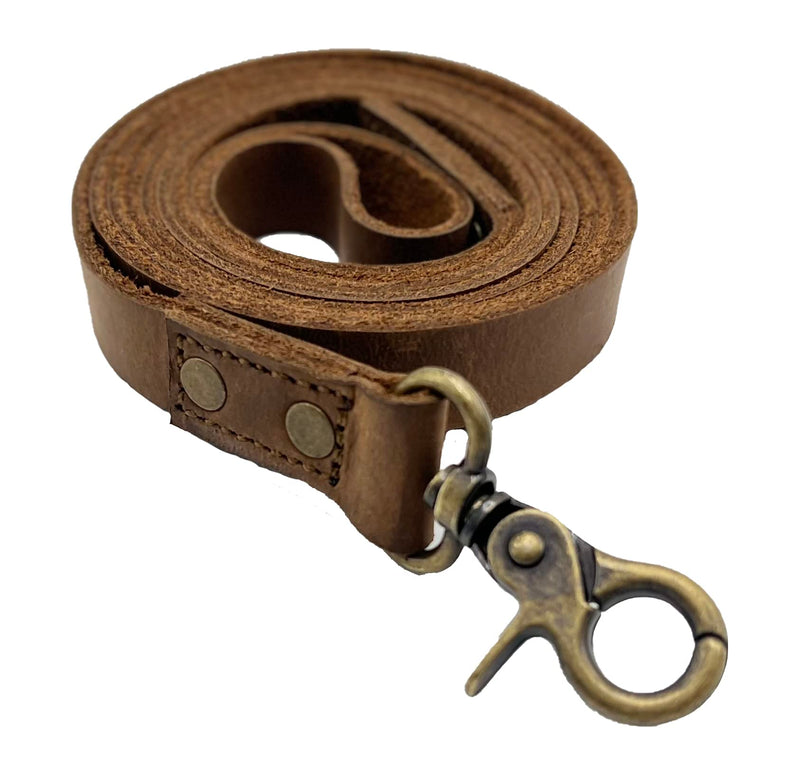 Genuine Leather Dog Leash 6 Foot for Dog Walking Training Large Medium Small Sized Dogs - Genuine Leather Strong and Durable Leash - Sturdy for Extra Performance for Dogs Taming Walking Brown - PawsPlanet Australia