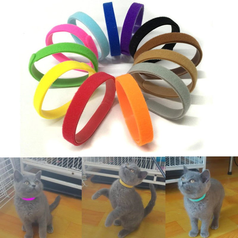 kuou 12pcs Puppy ID Collars, Adjustable Puppy ID Bands Whelping Collars Multi Coloured Identification Puppy Collar For Pet Dog Kitten Whelping Newborn Kitten A - PawsPlanet Australia