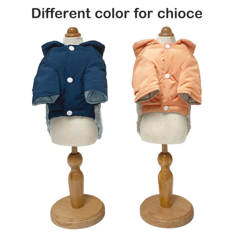 Winter Dog Coats Small With Hood, Dog Puppy Warm Thick Jacket Windproof with Collar Hole Small Dog Clothes Outfit Dog Vest Soft Fleece winter Jacket Apparel for Puppy Small Dogs Chihuahua Orange M - PawsPlanet Australia