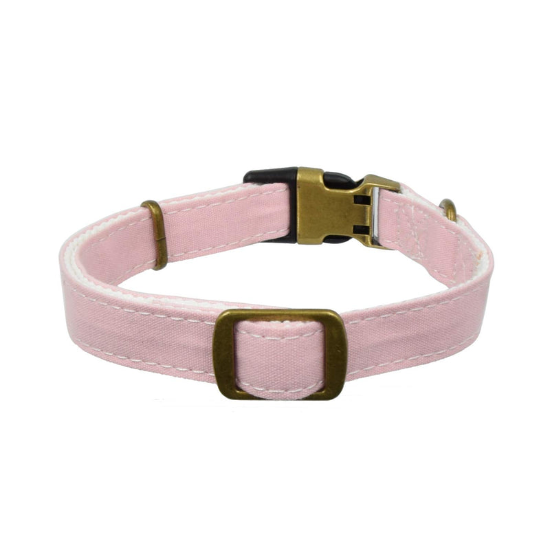 Olahibi Nostalgic Style Copper Metal Buckle Dog Collar,Padded with Cotton Large Dogs(L, Pink) L - PawsPlanet Australia