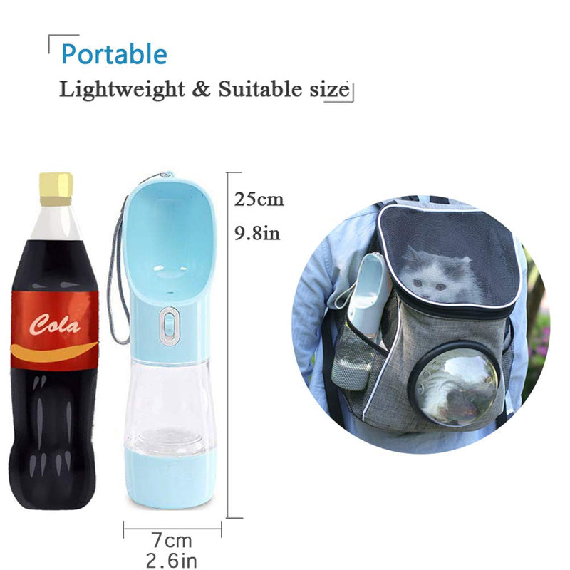 MAOCG Dog Water Bottle for Walking, Multifunctional and Portable Dog Travel Water Dispenser with Food Container,Detachable Design Combo Cup for Drinking and Eating,Suitable for Cats and Puppy Blue - PawsPlanet Australia