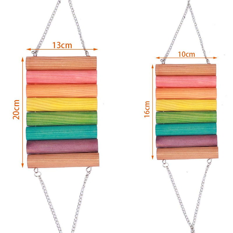 Minjie Pet Bird Parrot Swing Ladder-Pet Playing Cage Toy,Hammock Swing Hanging Chinchilla Squirrel Color Hanging Chain Swing(M) - PawsPlanet Australia