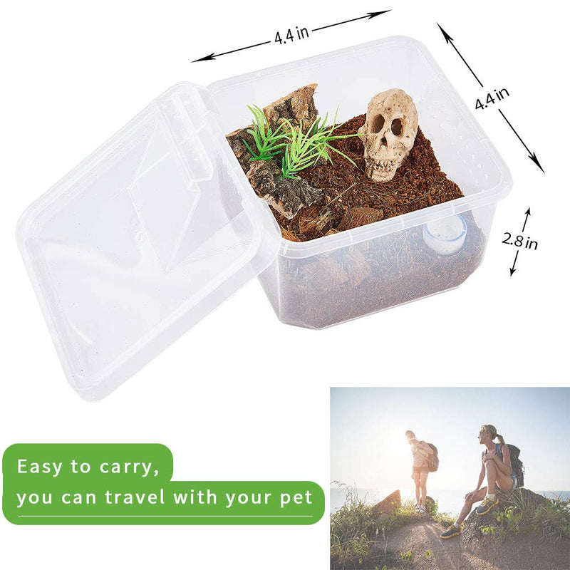 PETLAOO Critter Keeper，Mini Insect Carrier, Portable, Ventilated, Enough Viewing Space, with 5 Accessories, Suitable for Spiders, Geckos, Cockroaches, Snails, Hermit Crabs 1 - PawsPlanet Australia
