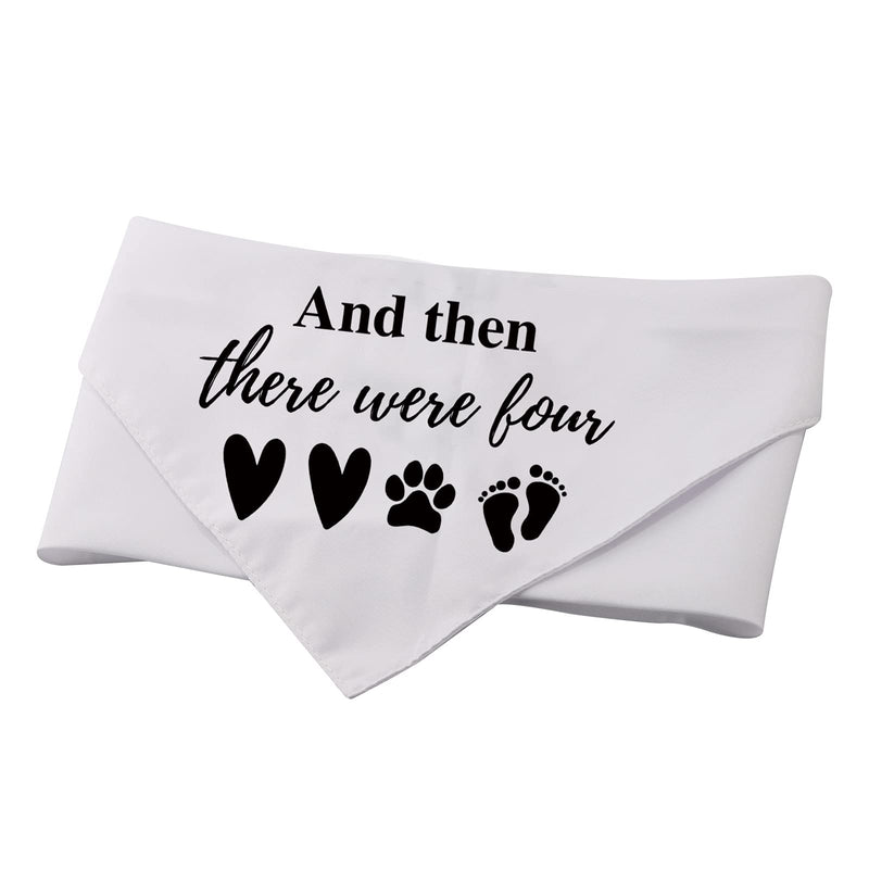 1 Piece Baby Announcement Dog Bandana And Then There Were Four Dog Bandana New Baby Gift Pregnancy Gift (Were Four White) Were Four White - PawsPlanet Australia