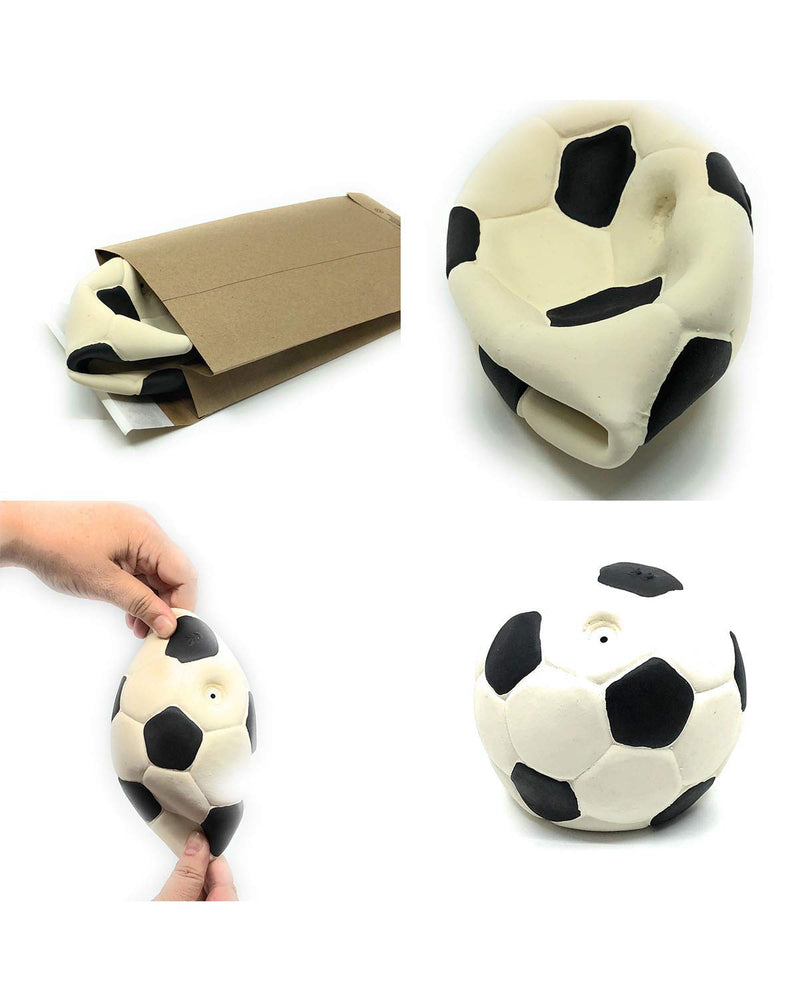 [Australia] - Large Soccer Ball - Soft, Squeaky Dog Toy - Natural Rubber (Latex) - for Large Breed Dogs & Senior Dogs - 5" Diameter - Complies with Same Safety Standards as Children's Toys 