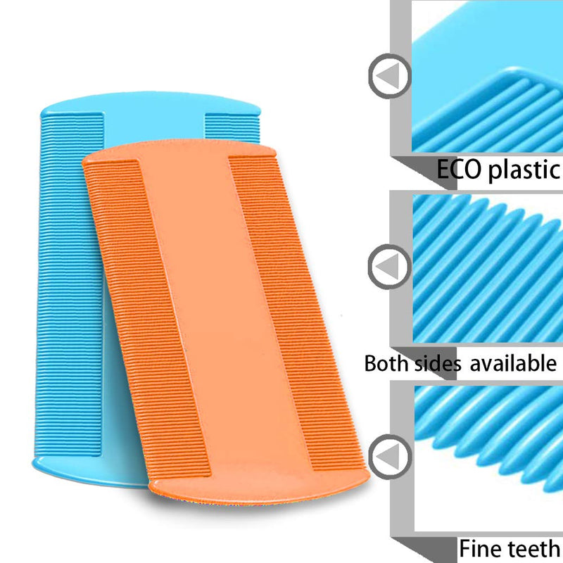 SKYPIA 4 Packs Combs Double sided Pet Combs Grooming Flea Tick Lice Dandruff Removal Fine Tooth Hair Combs for Cats Dogs Puppy - PawsPlanet Australia