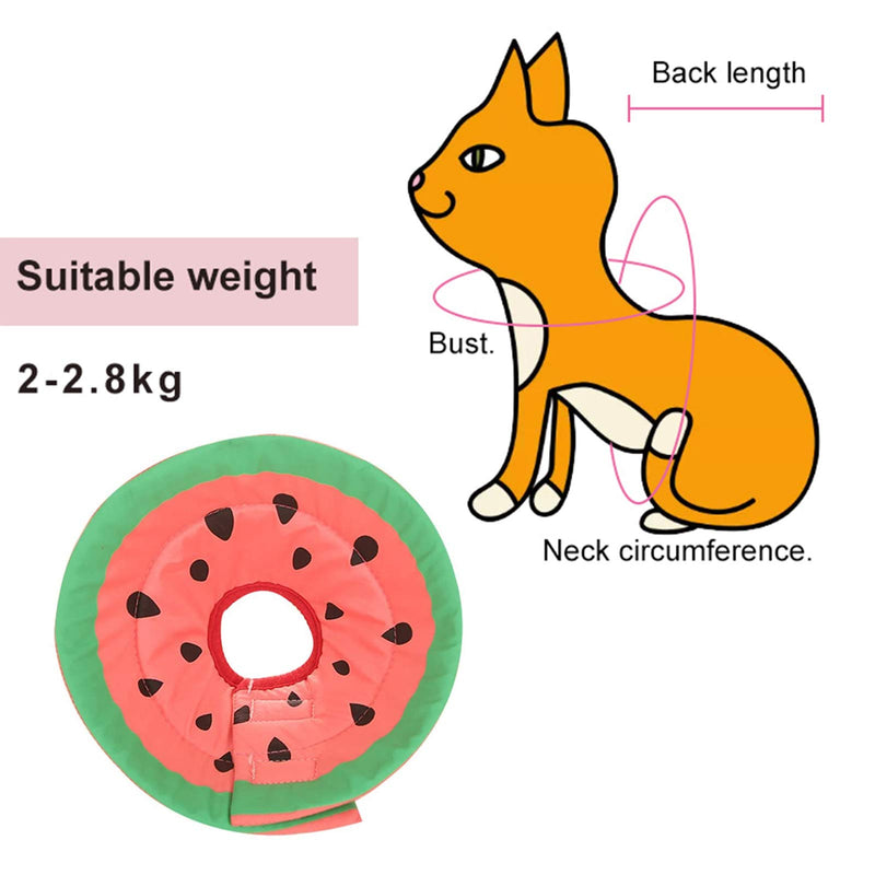 MA Keleily Cute Pet Cone Collar Soft Cat Recovery Collar Adjustable Dog Neck Collar Comfortable Pet Recovery Collars Washable Cat Protective Collar Anti-Bite Cone Collar for Cat, Dog, Watermelon-S red watermelon - PawsPlanet Australia