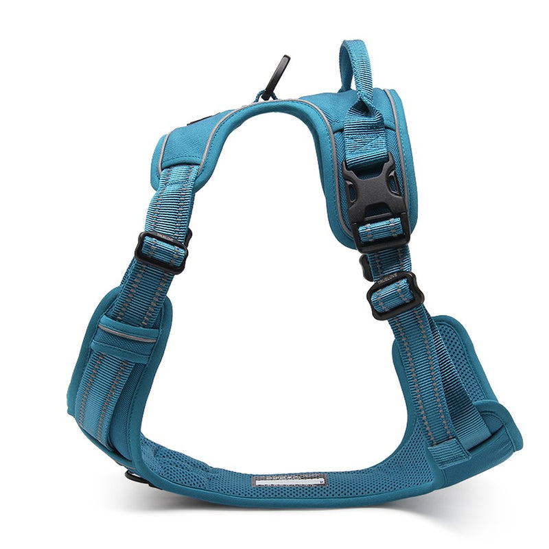 [Australia] - SGODA Dog Harness Reflective Pet Vest Harness with Handle Large Chest 27-32" Blue 