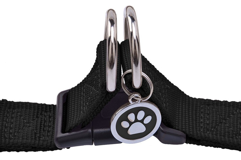 [Australia] - PUPTECK No Pull Dog Harness Reflective Adjustable Basic Nylon Step in Puppy Vest Outdoor Walking with ID Tag S(chest 14.8"-21") Black 