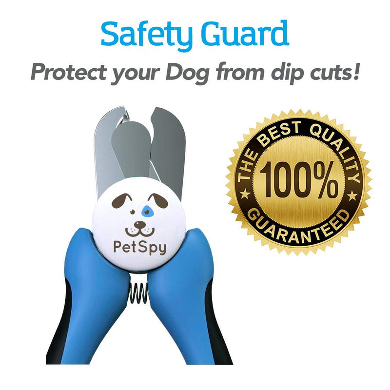 [Australia] - PetSpy Best Dog Nail Clippers and Trimmer with Quick Sensor - Razor Sharp Blades, Safety Guard to Avoid Overcutting, Free Nail File - Start Professional & Safe Pet Grooming at Home 